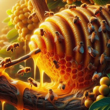 honey bee on a branch - version 7