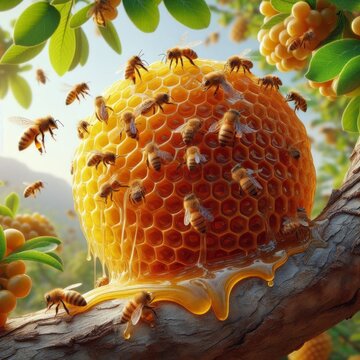 honey bee on a branch - version 3