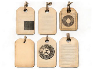 A set clipart several junk juornal tags