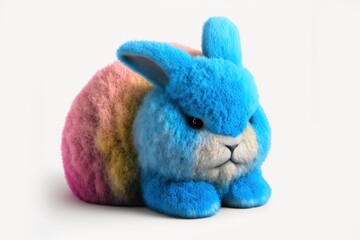 3D furry forest animal with beautiful colors and white background. with Generative AI technology	