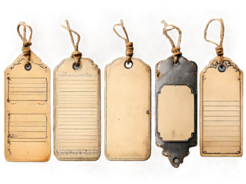 A set clipart several junk juornal tags