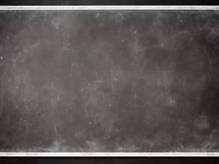 Fotobehang White blackboard or chalkboard background with texture of chalk school education board concept, dark wall backdrop or learning concept with copy space blank for design photo text or product © Lenhard