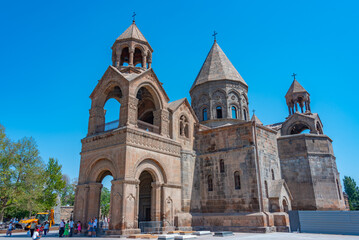 Etchmiadzin Cathedral during a sunny day in Armenia