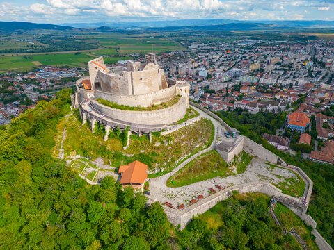 The Fortress of Deva and surrounding countryside in Romania