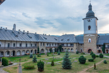 Neamt monastery during a cloudy day in Romania