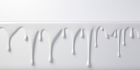 White paint dripping on the white wall water spill vector background with blank copy space for photo or text