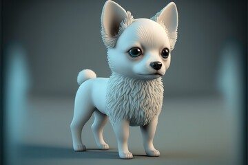 3D furry forest animal with beautiful colors and white background. with Generative AI technology	