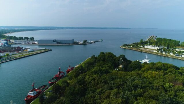 West Breakwater Gdansk Falochron Zachodni Nabrzeze Pokoju Aerial View Poland