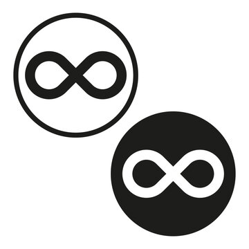 Infinity symbol badge. Continuous line. Contrasting design. Vector illustration. EPS 10.