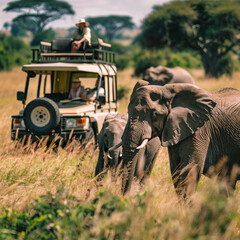 African Safari Adventure with Majestic Elephants