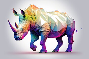 Fototapeta premium 3D furry forest animal with beautiful colors and white background. with Generative AI technology 