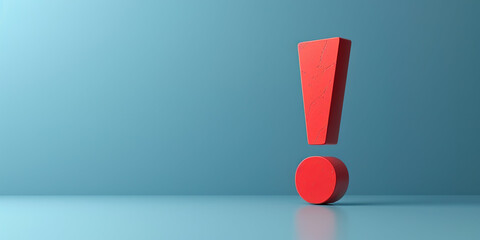 3D illustration of red exclamation mark