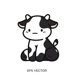 Obraz na płótnie Canvas cow, cow clipart, black and white cow