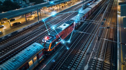 Rail transportation network connecting major cities   AI generated illustration - obrazy, fototapety, plakaty
