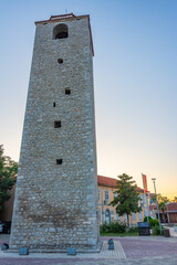 Sahat kula tower in capital of Montenegro Podgorica