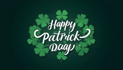 Happy St. Patrick's Day handwritten lettering quote for postcards, banners, invitation, posters, t-shirts. Vector illustration EPS 10. - Powered by Adobe