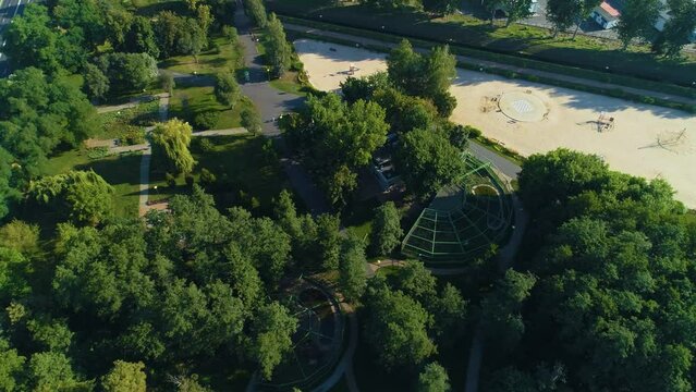 Zoo Wroclawski Park In Lubin Aerial View Poland