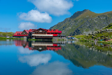 Fototapeta premium Valley leading to Balea lake in Romania