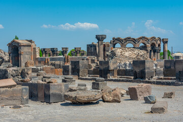 Ruins of the Zvartnots cathedral in Armenia