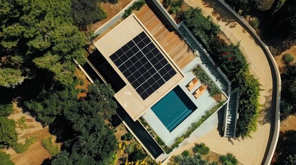Sustainable living made easy with solar panels on th  AI generated illustration