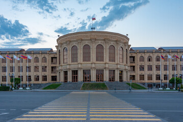 Obraz premium Sunset view of Gyumri Municipality in Armenia