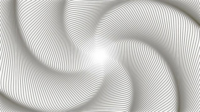 Spinning Spiral With Distorted Waves Of Narrow Lines Design Optical Illusion With Light Glitch Effect