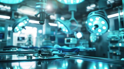 Futuristic surgical setting with out-of-focus backgr  AI generated illustration