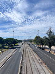 Fototapeta premium Lisbon, Portugal, Summer, nature and architecture, buildings and the ocean
