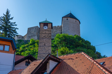View of Tesanj castle in Bosnia and Herzegovina