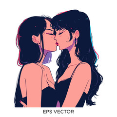 lesbian kissing, lesbian kissing clipart