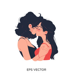 lesbian kissing, lesbian kissing clipart