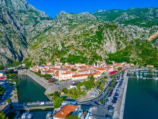 Aerial view of town Kotor in Montenegro