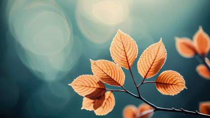 Fototapeta premium A Glowing Sun and Warm Seasonal Colors Bring an Abstract Autumn Nature Background to Life