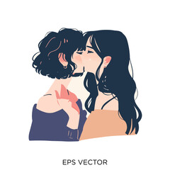 lesbian kissing, lesbian kissing clipart