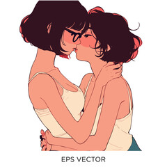 lesbian kissing, lesbian kissing clipart