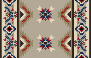 Ethnic tribal  colorful background. Seamless tribal pattern, folk embroidery, tradition geometric ornament. Tradition Native  design for fabric, textile, print, rug, paper