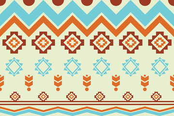 Boho fabric seamless pattern geometric tribal ethnic traditional background bohemian and native American Design Elements.Vector illustration embroidery.