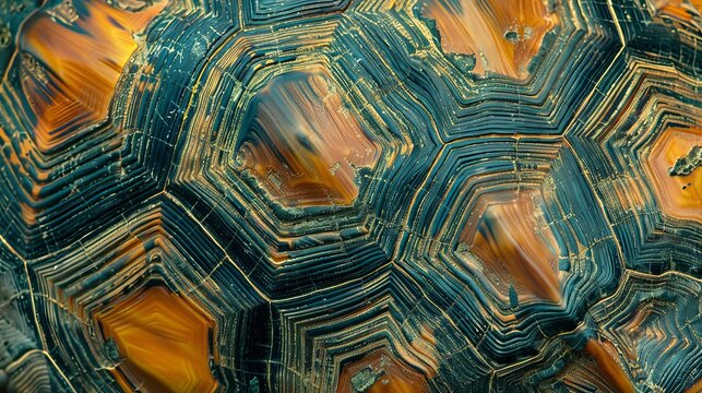 The intricate patterns of a turtles shell  AI generated illustration