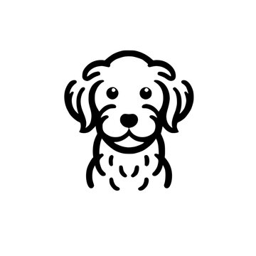 recommend clip art: Simple Black and White Dog Icon, Minimalist Line Art Style for Pet Related Designs and Logos