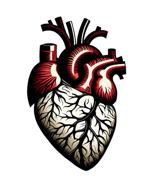 human heart anatomy model transparent background ready for insertation on any designe 