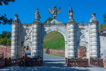 Gate leading to Alba Iulia fortress in Romania - obrazy, fototapety, plakaty