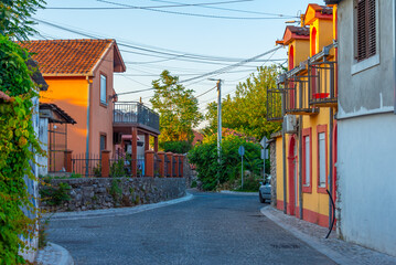 Narrow street in the old town of Podgorica in Montenegro