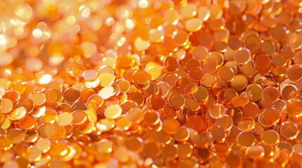 A panel with beautiful little orange sequins - obrazy, fototapety, plakaty