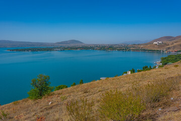 Fototapeta na wymiar Summer day at Sevan lake in Armenia