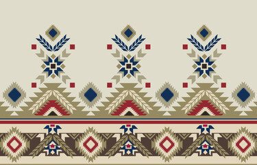 Ethnic tribal colorful background. Seamless tribal pattern, folk embroidery, tradition geometric  ornament. Tradition Native  design for fabric, textile, print, rug, paper