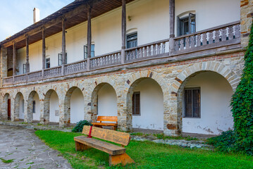 Neamt monastery during a cloudy day in Romania