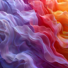 Fototapeta premium Digital art composition on an abstract background with swirling waves of red and yellow, reminiscent of flowing fabric.