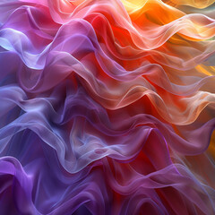 Obraz premium Digital art composition on an abstract background with swirling waves of red and yellow, reminiscent of flowing fabric.