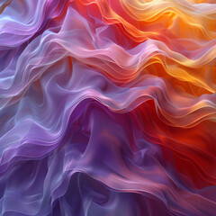 Obraz premium digital art in the style of octane render, abstract background, waves, flowing fabrics, wavy shapes, soft edges, delicate texture, ethereal atmosphere, soft light,