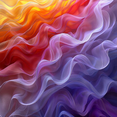 Obraz premium digital art in the style of octane render, abstract background, waves, flowing fabrics, wavy shapes, soft edges, delicate texture, ethereal atmosphere, soft light,